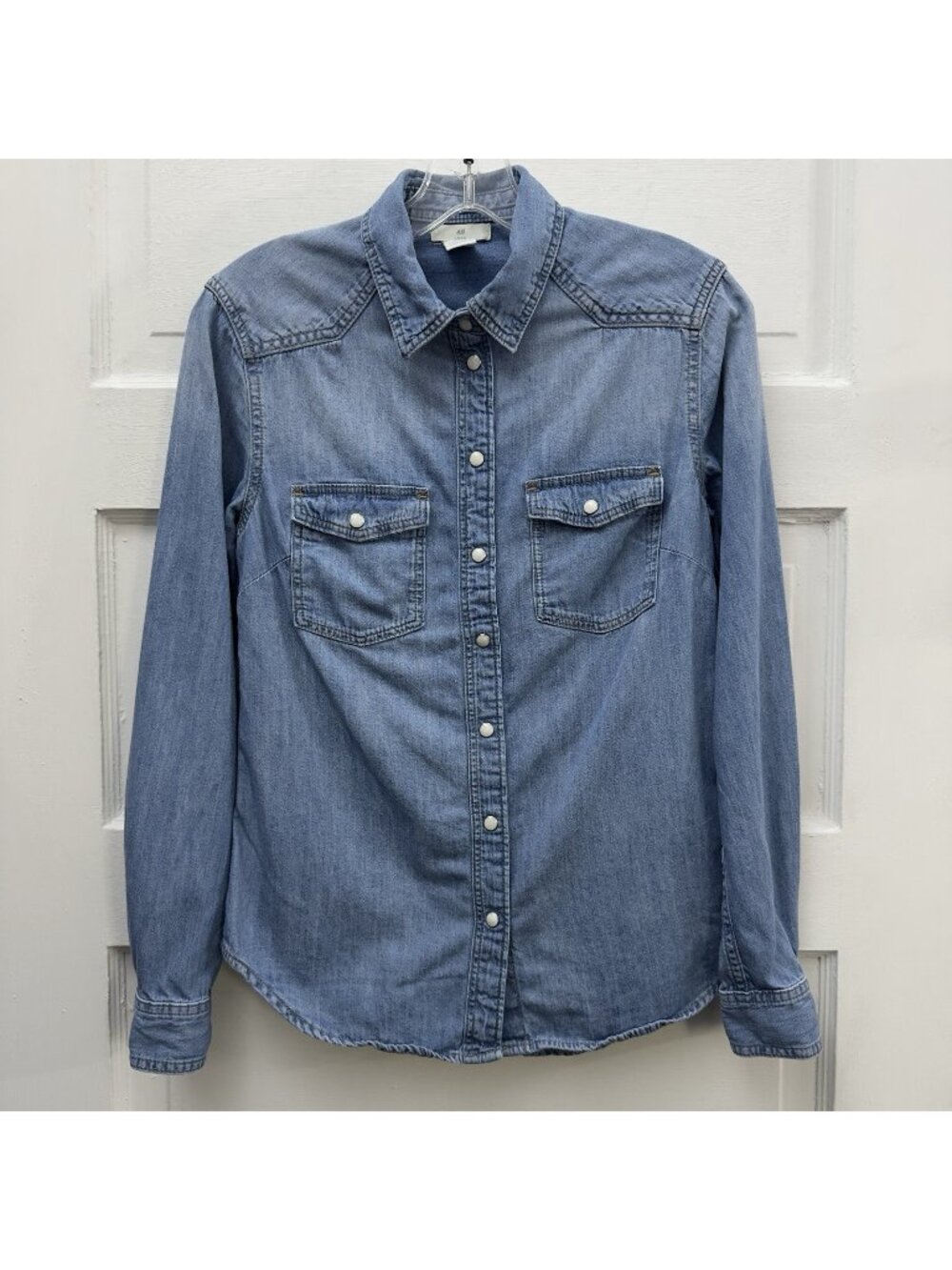 Western Style Denim Shirt H&M L.O.G.G. Womens XS Blue